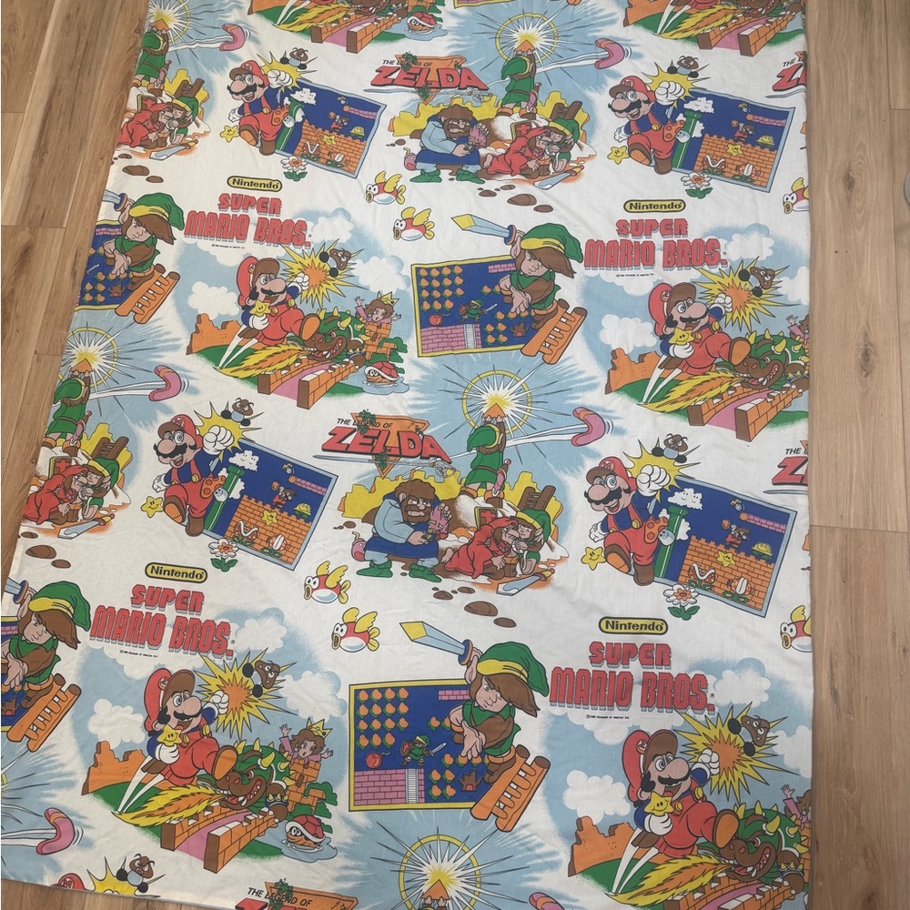 Vintage 1988 Nintendo Mario & Zelda Twin Duvet Cover